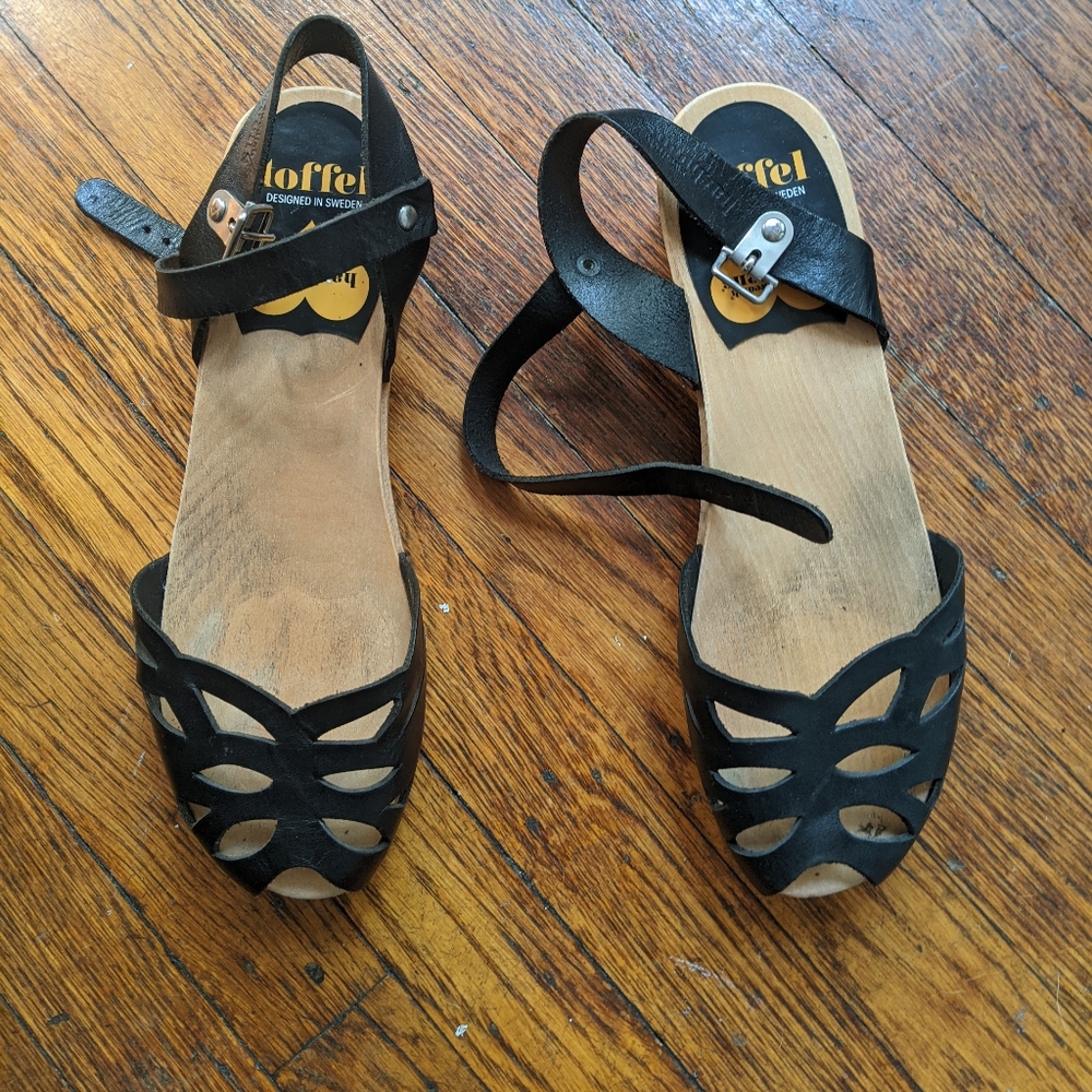 Swedish Hasbeens sandals - black size 37 (7.5)